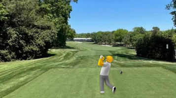 animated golfer on course