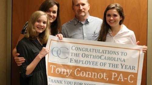 Tony Connot Physicians assistant orthocarolina employee of the year