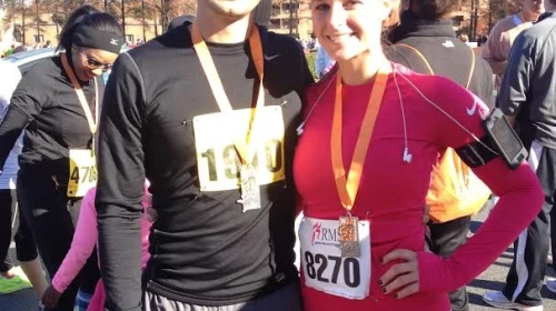Aaron hewitt PA orthocarolina and wife Running Partners