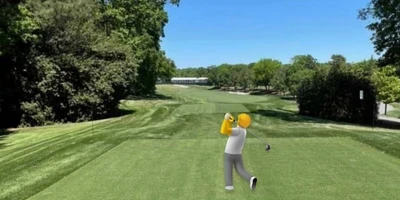 animated golfer on course