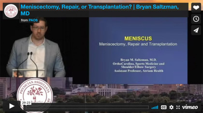 Meniscectomy, Repair, or Transplantation? | Bryan Saltzman, MD