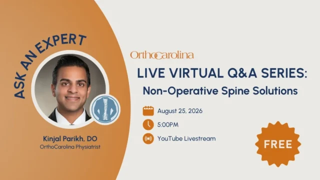 Dr. Parikh OrthoCarolina Livestream Graphic