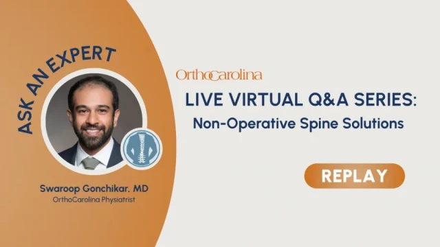 OrthoCarolina Live Stream Q&A w/ Dr. Gonchikar Graphic