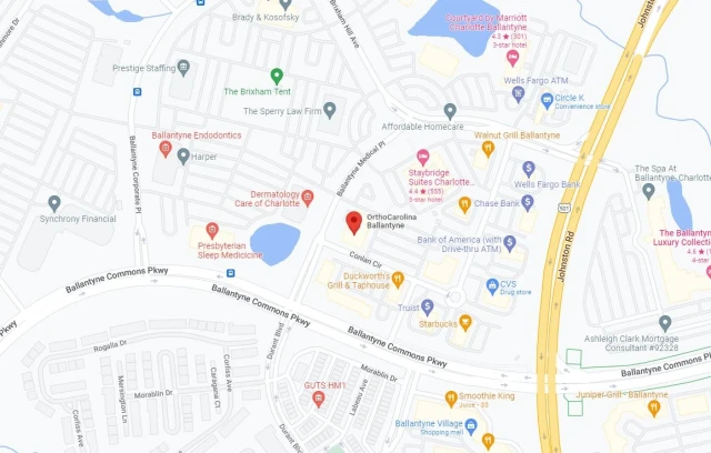 Ballantyne Physical & Hand Therapy Map