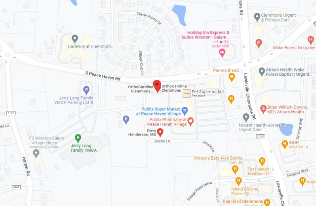 Clemmons Physical Therapy Map