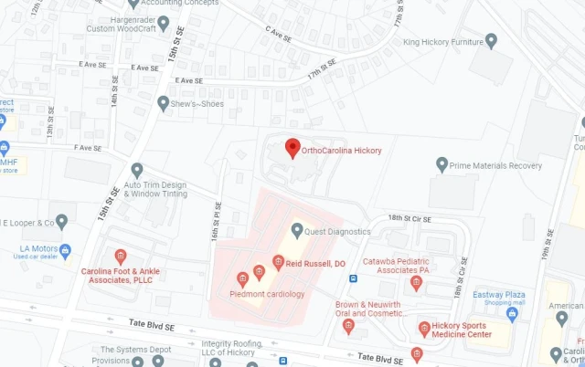 Hickory Physical & Hand Therapy Map