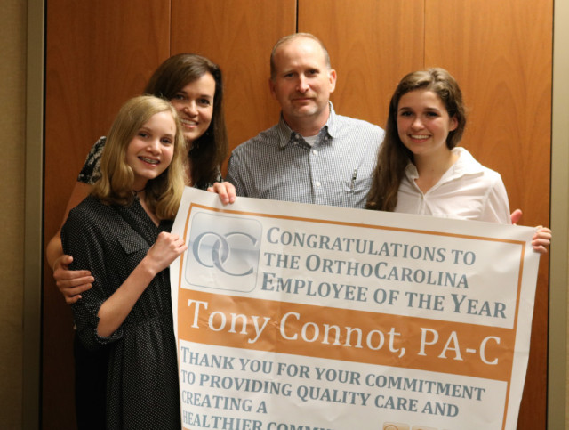 Tony Connot Physicians assistant orthocarolina employee of the year