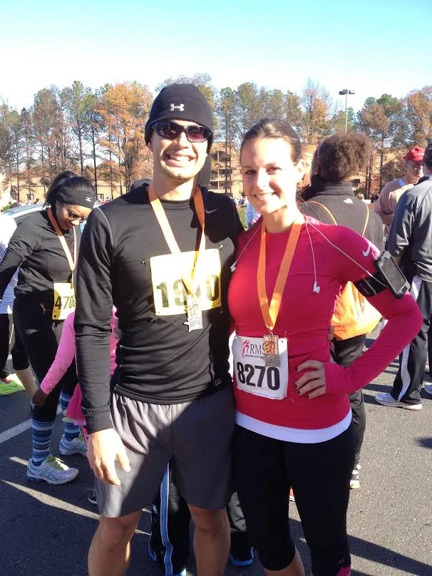 Aaron hewitt PA orthocarolina and wife Running Partners