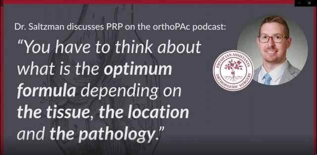 Orthobiologics with Dr. Saltzman on the OrthoPAcPodcast