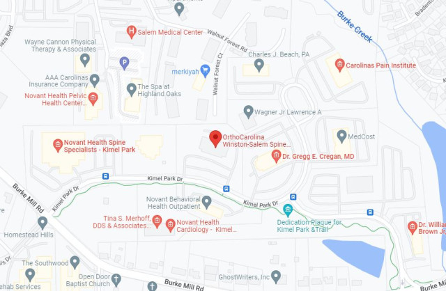 Winston-Salem Spine Center Map