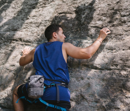 Man Rock Climing