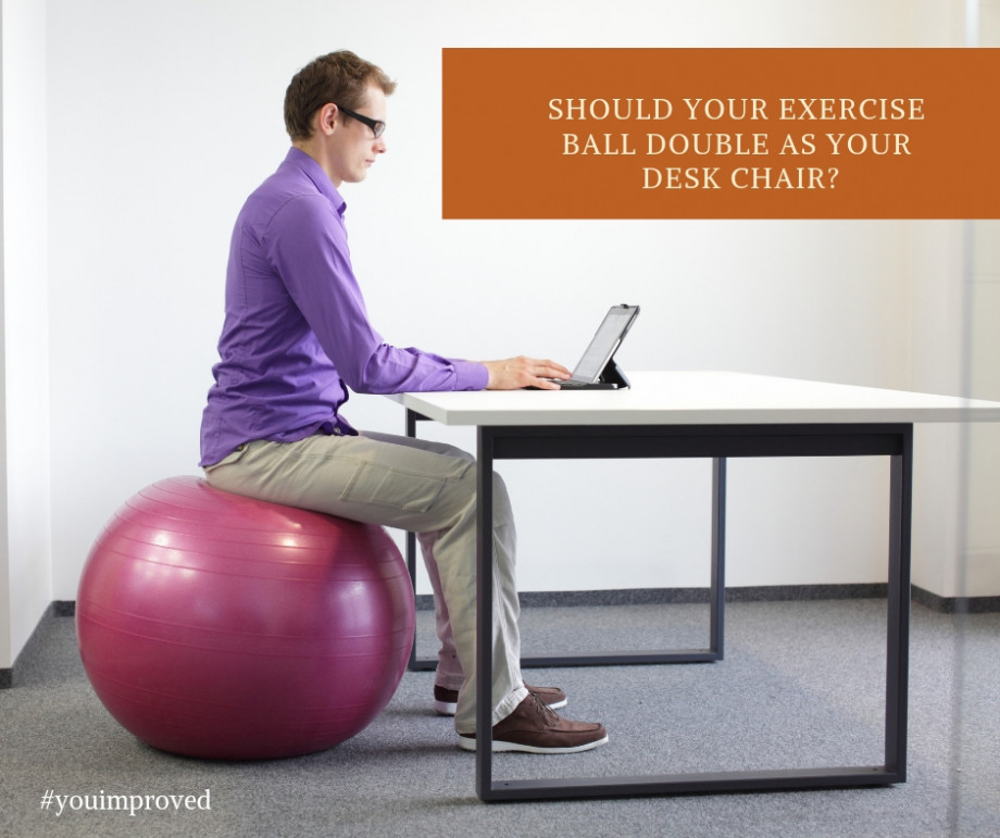 Sitting On A Yoga Ball Exercise, Yoga Ball Desk Chair Exercises