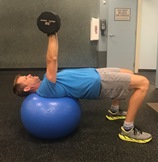 Single-arm Chest press while on ball