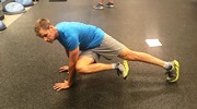 Plank with knee to opposite elbow