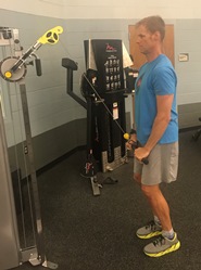 Straight arm standing pull downs