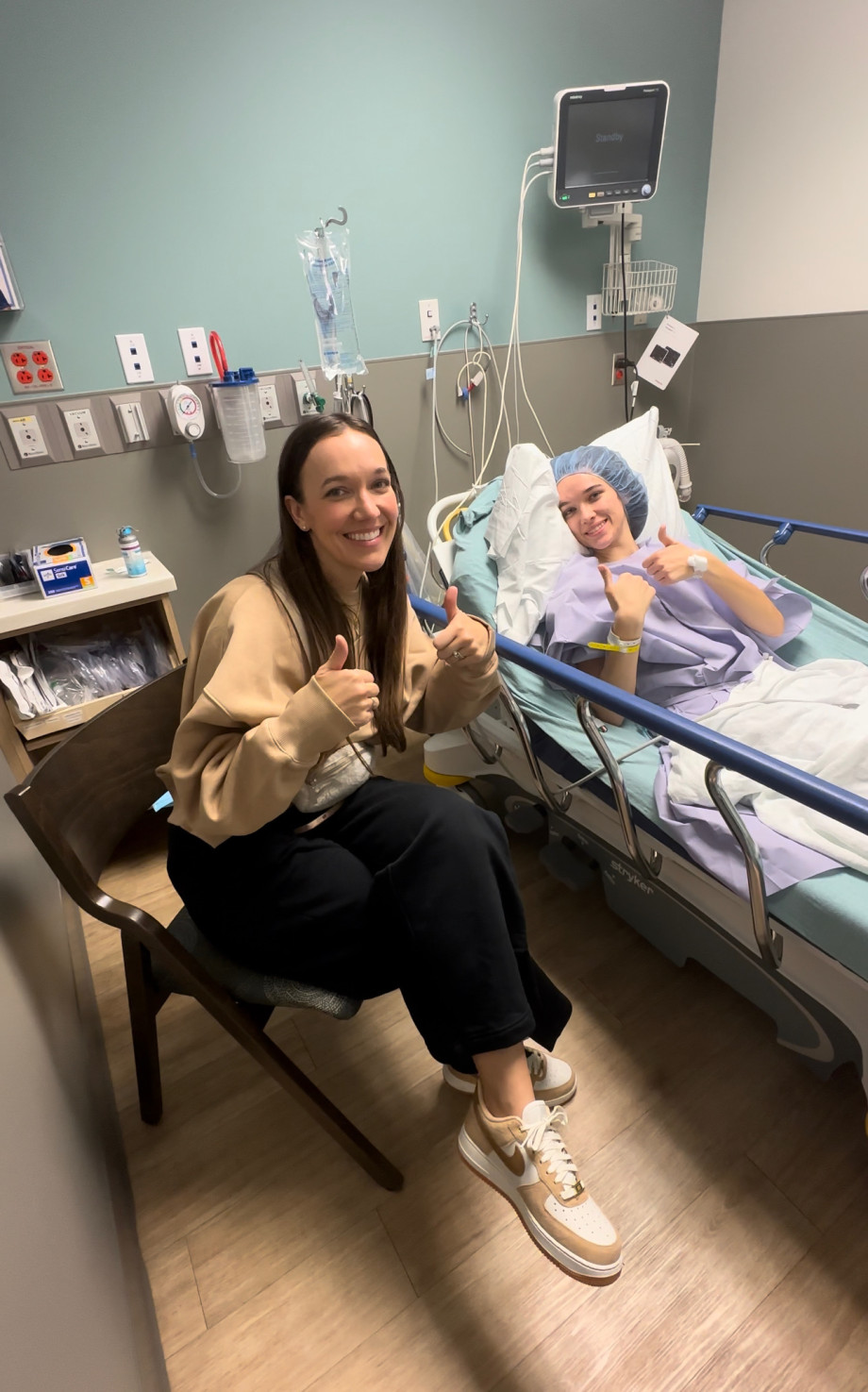 Athlete in Hospital Bed After Surgery
