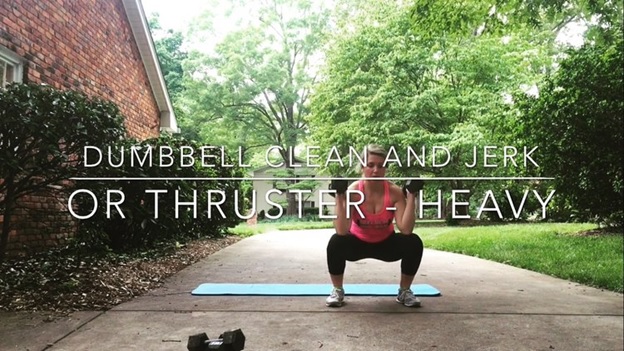 Dumbell clean and jerk or thruster heavy