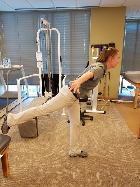 Single leg standing with opposite leg swings Single leg standing with opposite leg swings
